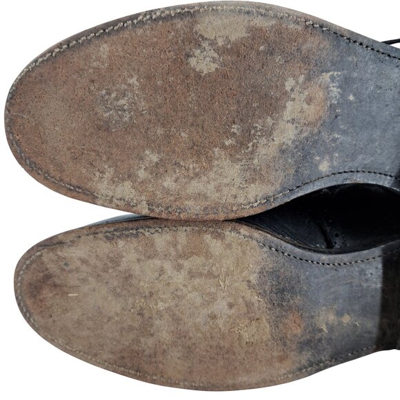 Justin Black Leather Kiltie Paddock Western Riding Boots Size 8.5 Cowboy Womens - Picture 8 of 13